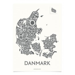 Danmark, med bynavne